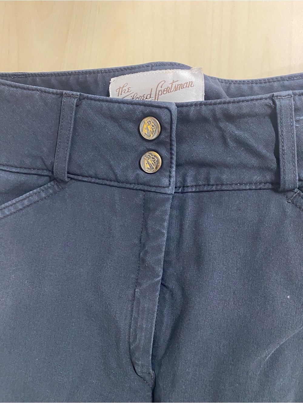 Tailored Sportsman Navy Breeches Size 26 Knee Patch English Riding Pants USA - Picture 2 of 4